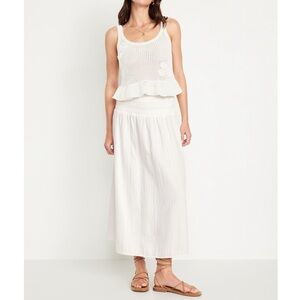 Old Navy white smoked waist maxi skirt